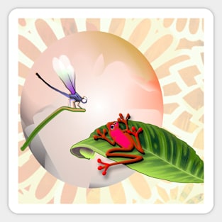 RED FROG - RedFrog and the Dragonfly Sticker